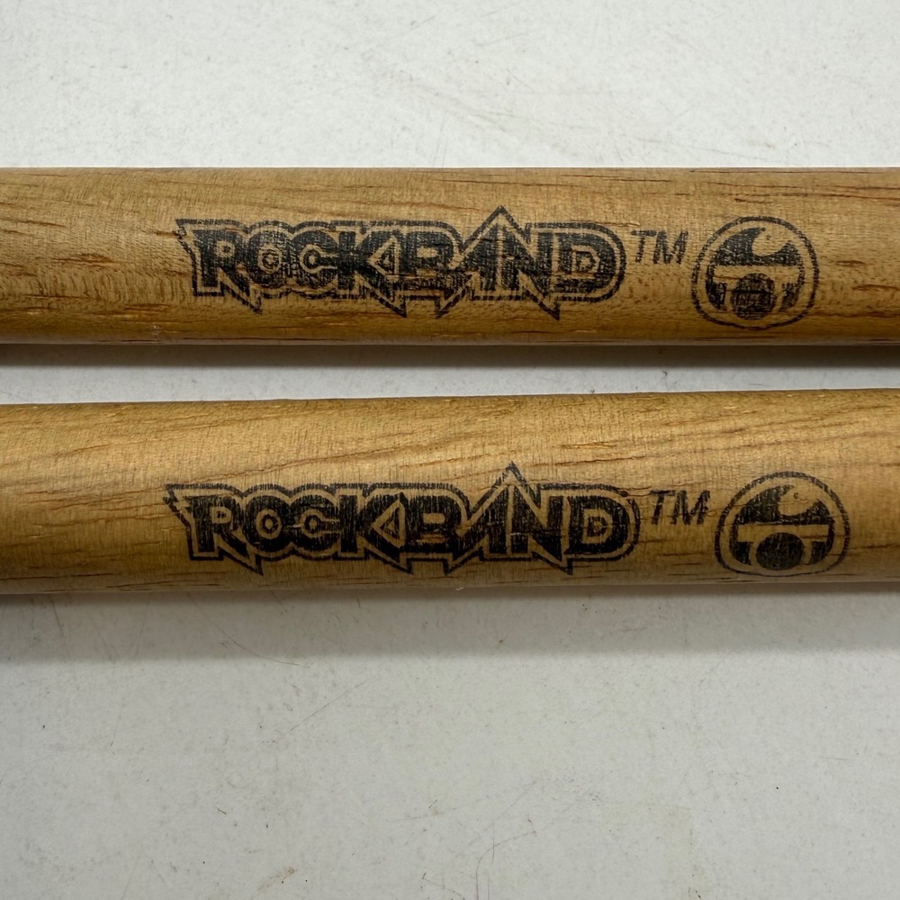 Rock Band Official Wood Drumsticks Pair‎ Natural Replacement Gaming Sticks
